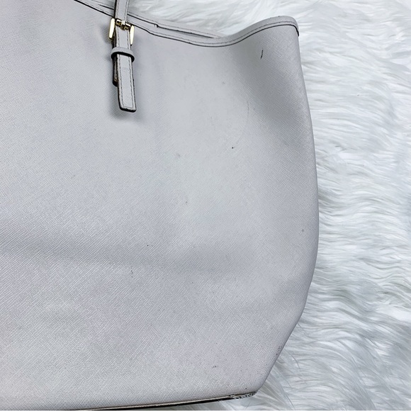 Michael Kors Jet Set Travel Extra Small Carryall Tote Bag Saffiano Leather White - Picture 8 of 11